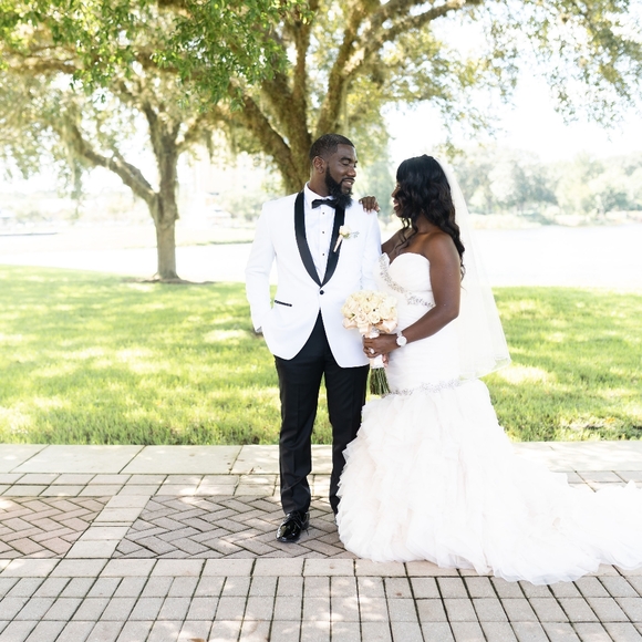 Wedding Dress- Off White, Champagne, Blush- Street Size 10/Wedding Dress Size 14 - Picture 2 of 5